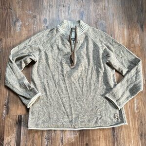 Zenfari Brown 1/4 Zip Up LongSleeved Top